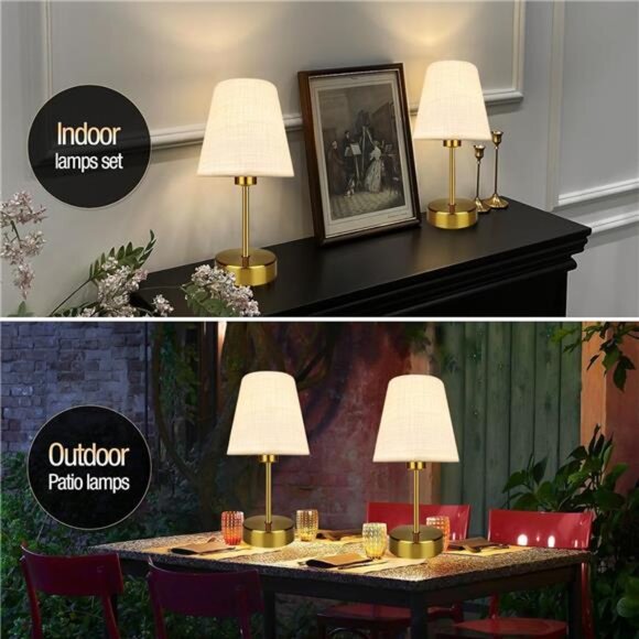 Mini Table Lamp Rechargeable Cordless Dimmable Night Light Warm Soft LED Bedroom - Picture 5 of 7